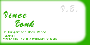 vince bonk business card